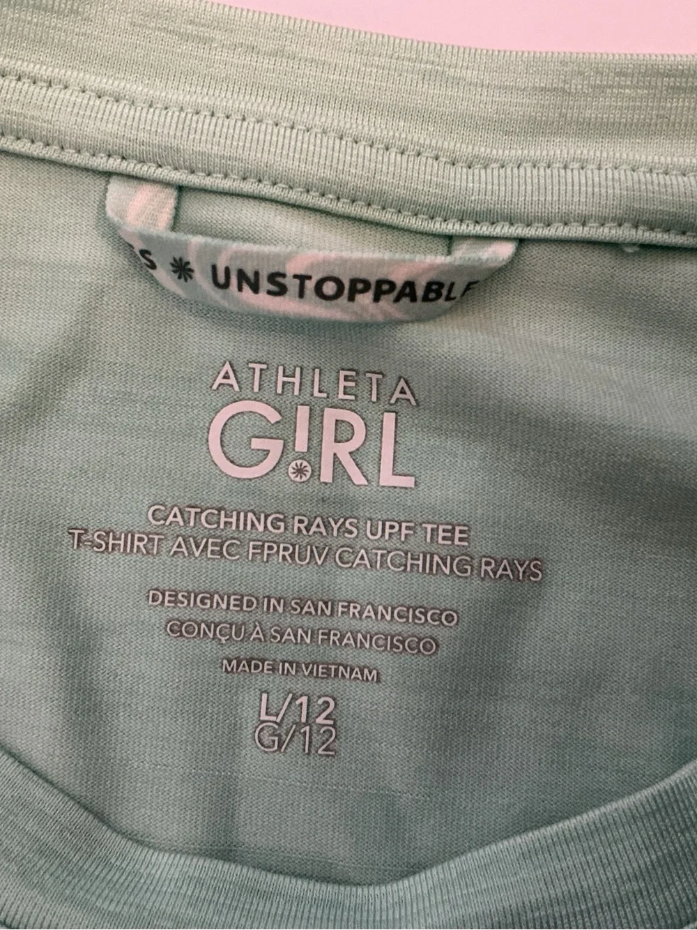 Athleta Girl Catching Rays UPF Tee Mint Green Size L/12 NWOT